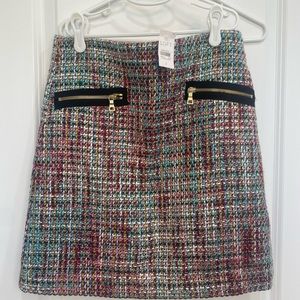LOFT size 2 tweed multi-color skirt